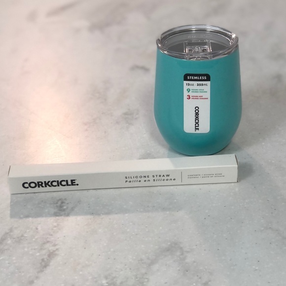 Corkcicle Dining Nwt Corkcicle Stemless Insulated Tumbler Straw